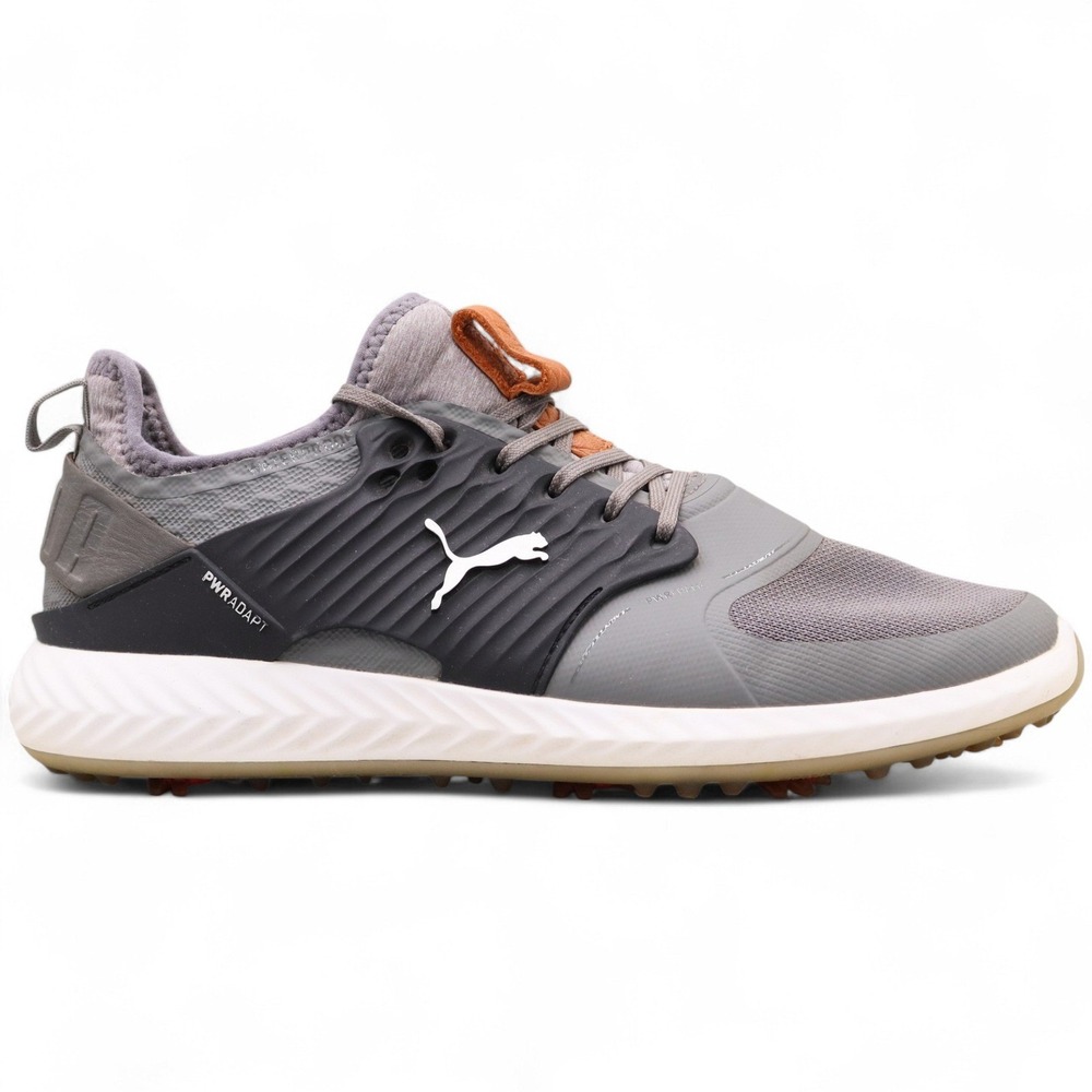 Puma Ignite PwrAdapt Caged Golf Shoes Mens Size 9 US Gray Waterproof Comfort